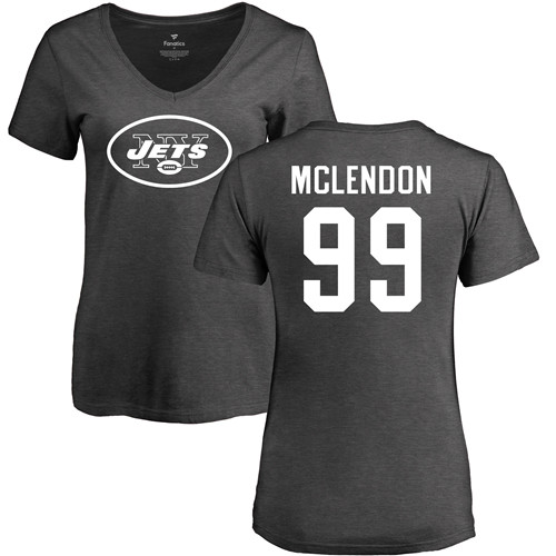 New York Jets Ash Women Steve McLendon One Color NFL Football #99 T Shirt->nfl t-shirts->Sports Accessory